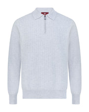 بلوفر صوف ميرينو بنص سحاب - رملي