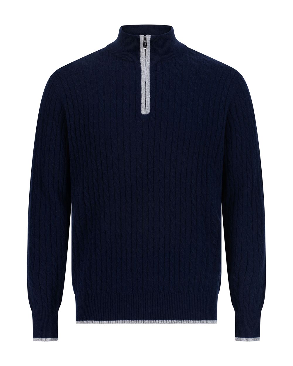 بلوفر كشمير بنص سحاب - كحلي مطفي