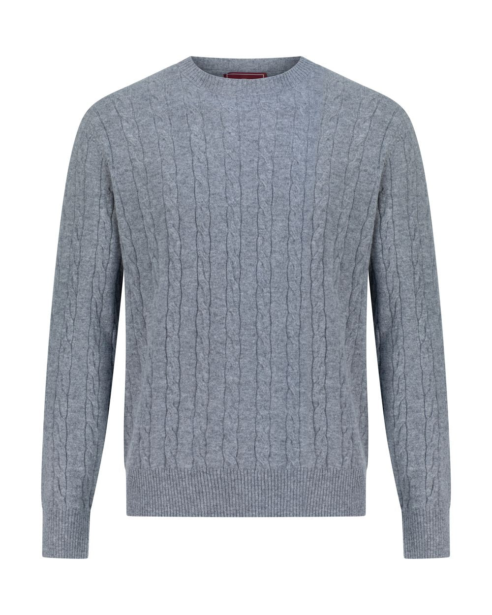 بلوفر كشمير برقبة دائرية - رمادي