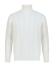 بلوفر كشمير هاي نيك - كريمي