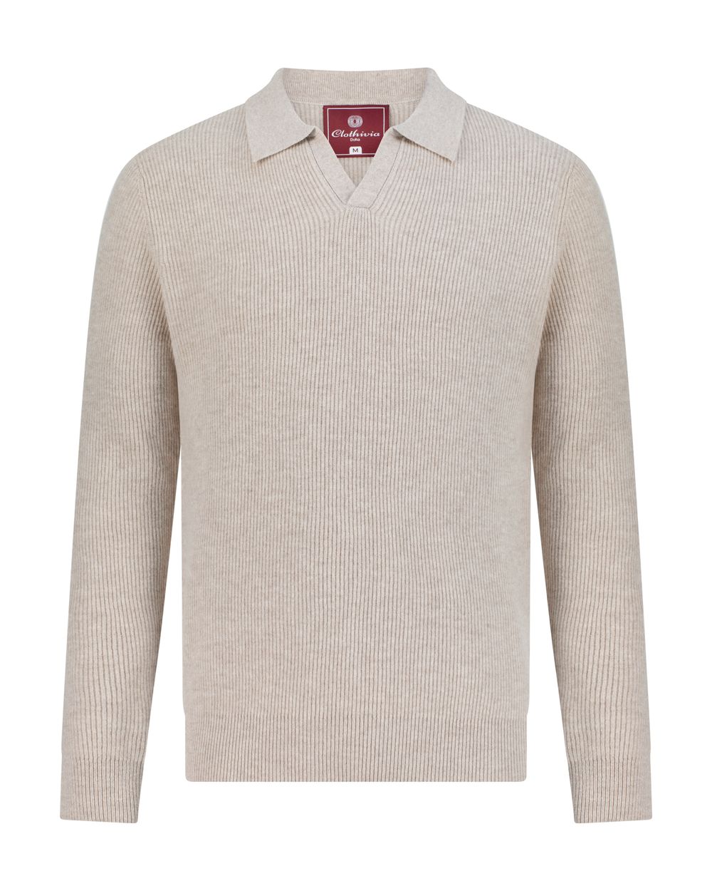 بلوفر صوف ميرينو اوبن كولر - بيج