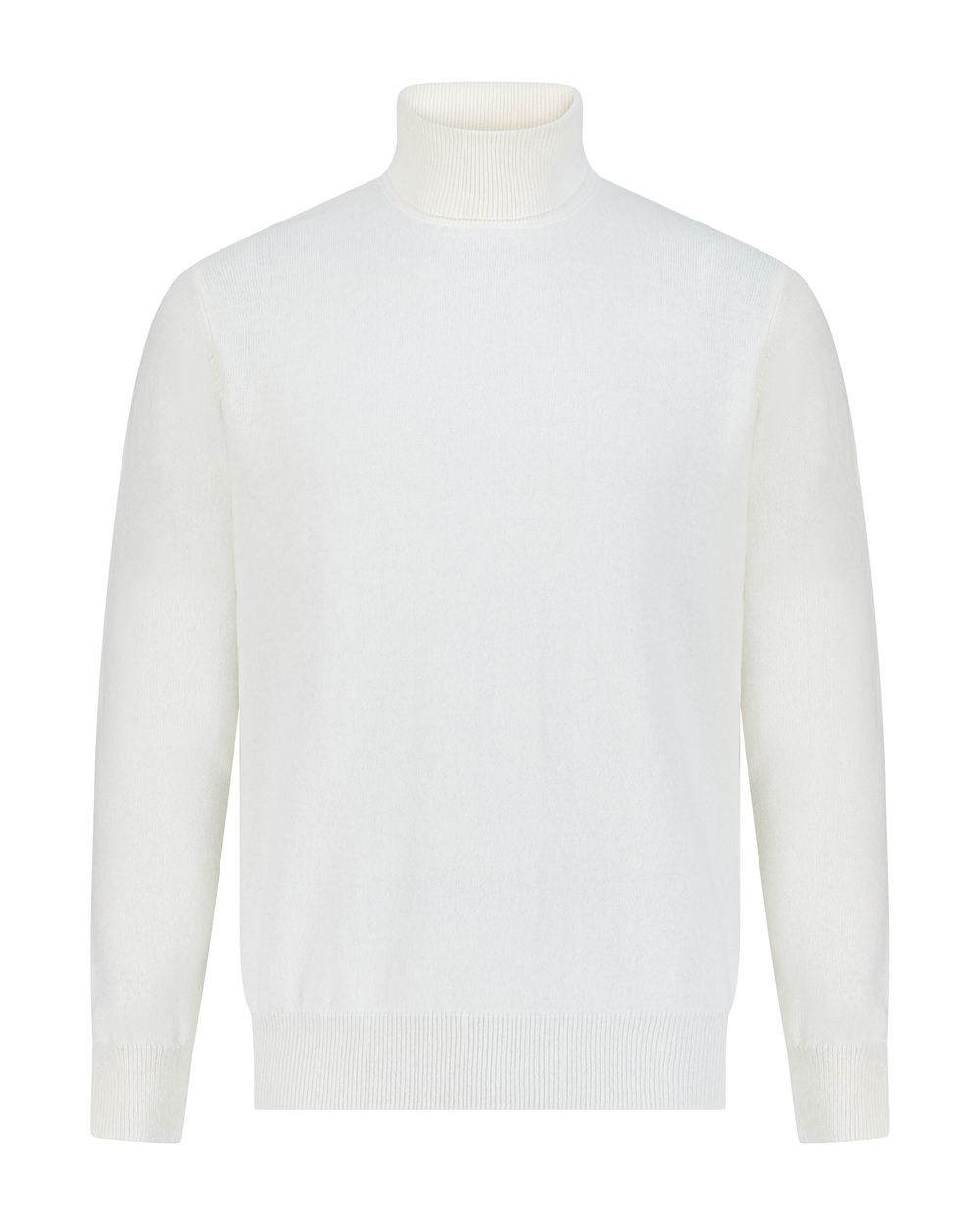 بلوفر صوف ميرينو هاي نيك - أبيض كريمي