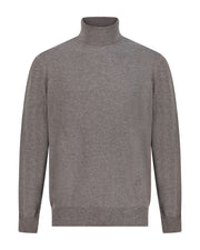 بلوفر صوف ميرينو هاي نيك - رمادي فاتح