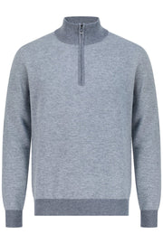 Half zip merino wool sweater smoke
 argentlum