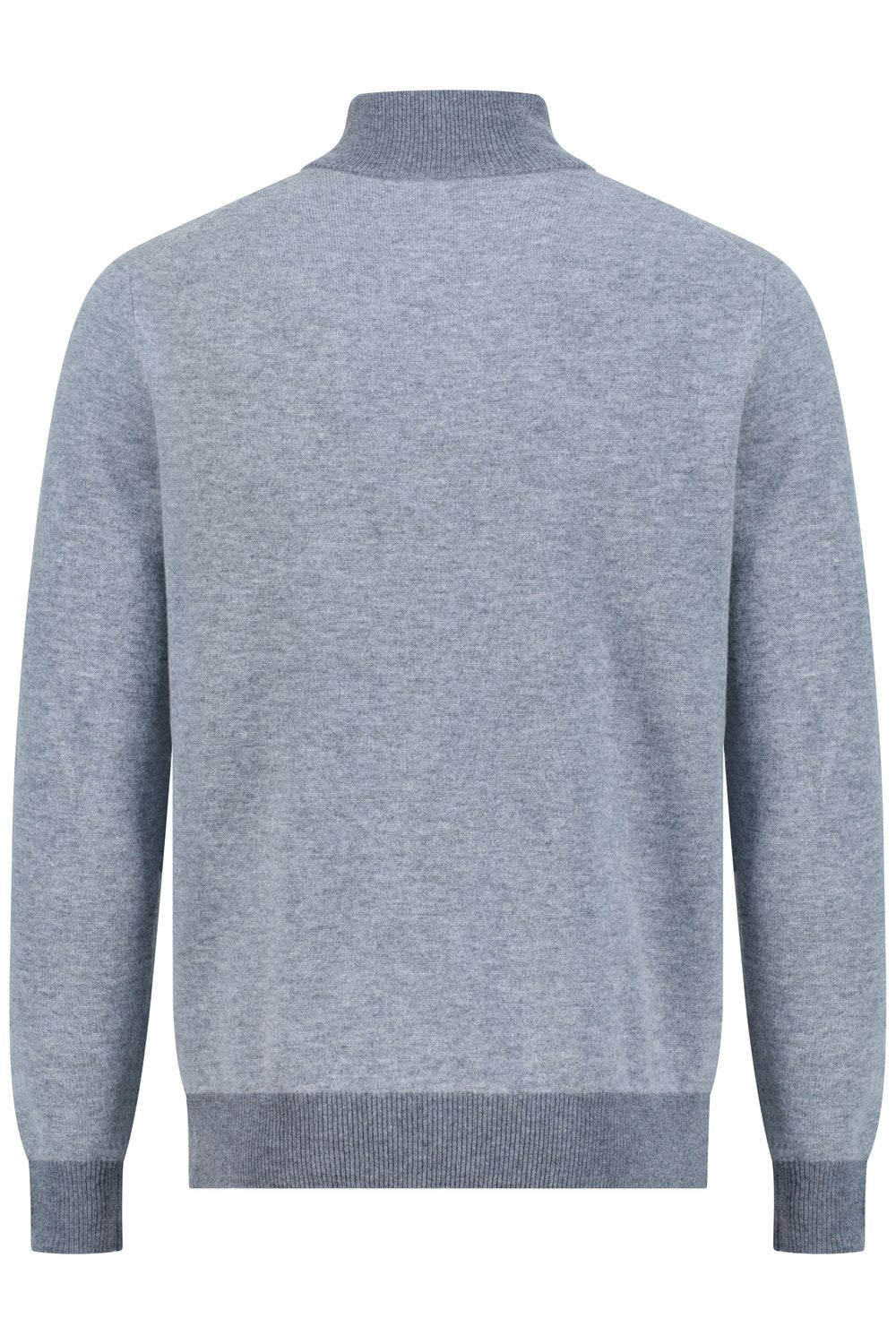 بلوفر صوف ميرينو بنص سحاب - رمادي دخاني