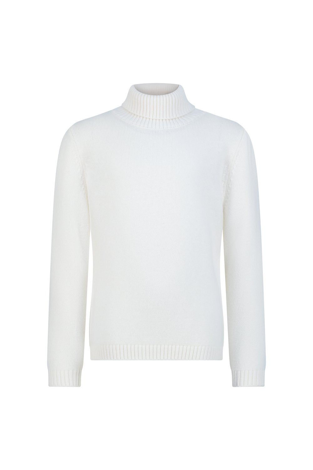 بلوفر أطفال صوف ميرينو هاي نيك - أبيض كريمي