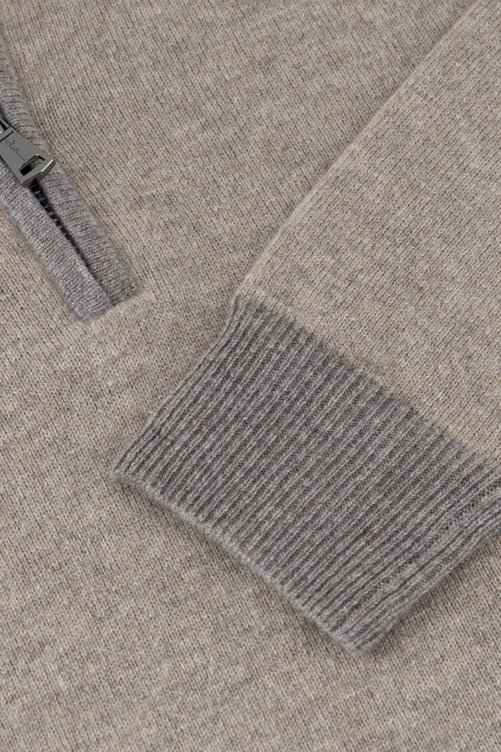 بلوفر صوف ميرينو بنص سحاب - رمادي كوبل