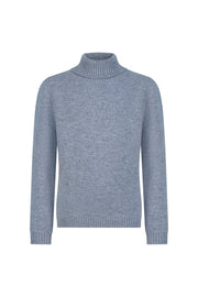 بلوفر أطفال صوف ميرينو هاي نيك - رمادي دخاني