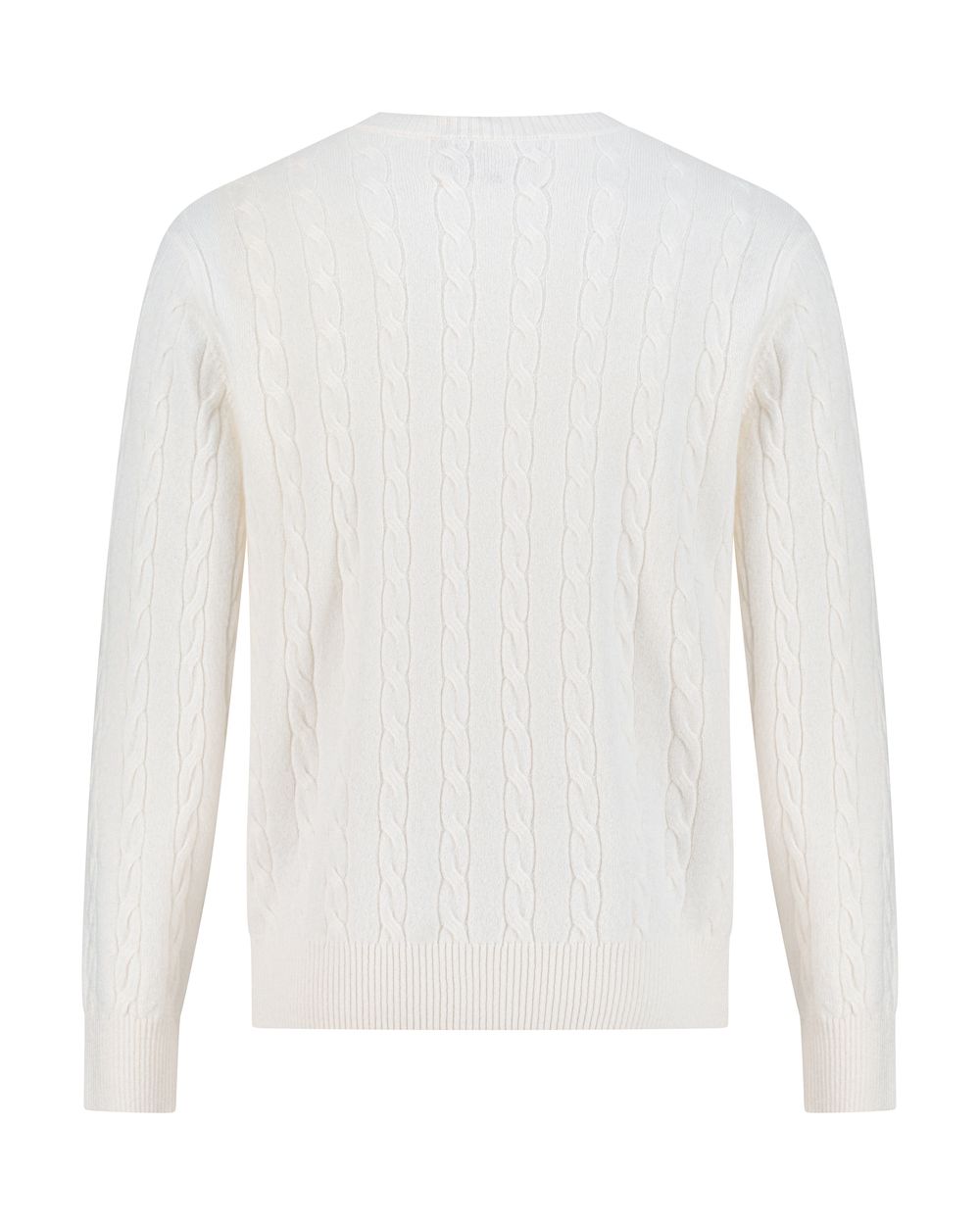 بلوفر كشمير برقبة دائرية - كريمي