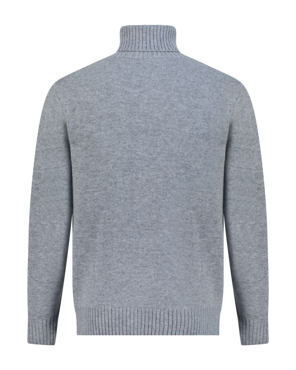 بلوفر صوف ميرينو هاي نيك - رمادي دخاني