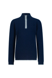 بلوفر أطفال كشمير بنص سحاب - كحلي مطفي