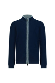 بلوفر أطفال صوف ميرينو بسحاب كامل - كحلي