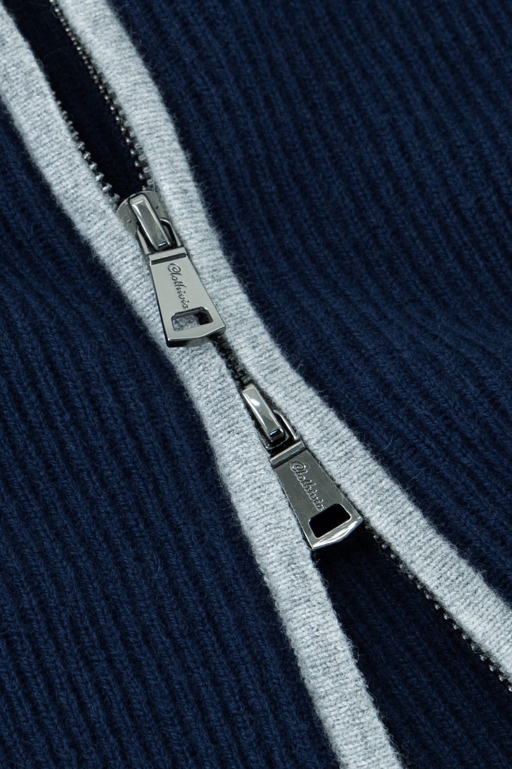 بلوفر أطفال صوف ميرينو بسحاب كامل - كحلي