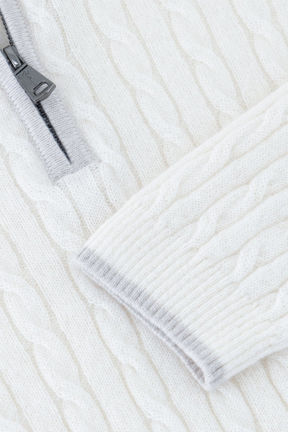 بلوفر أطفال كشمير بنص سحاب - كريمي