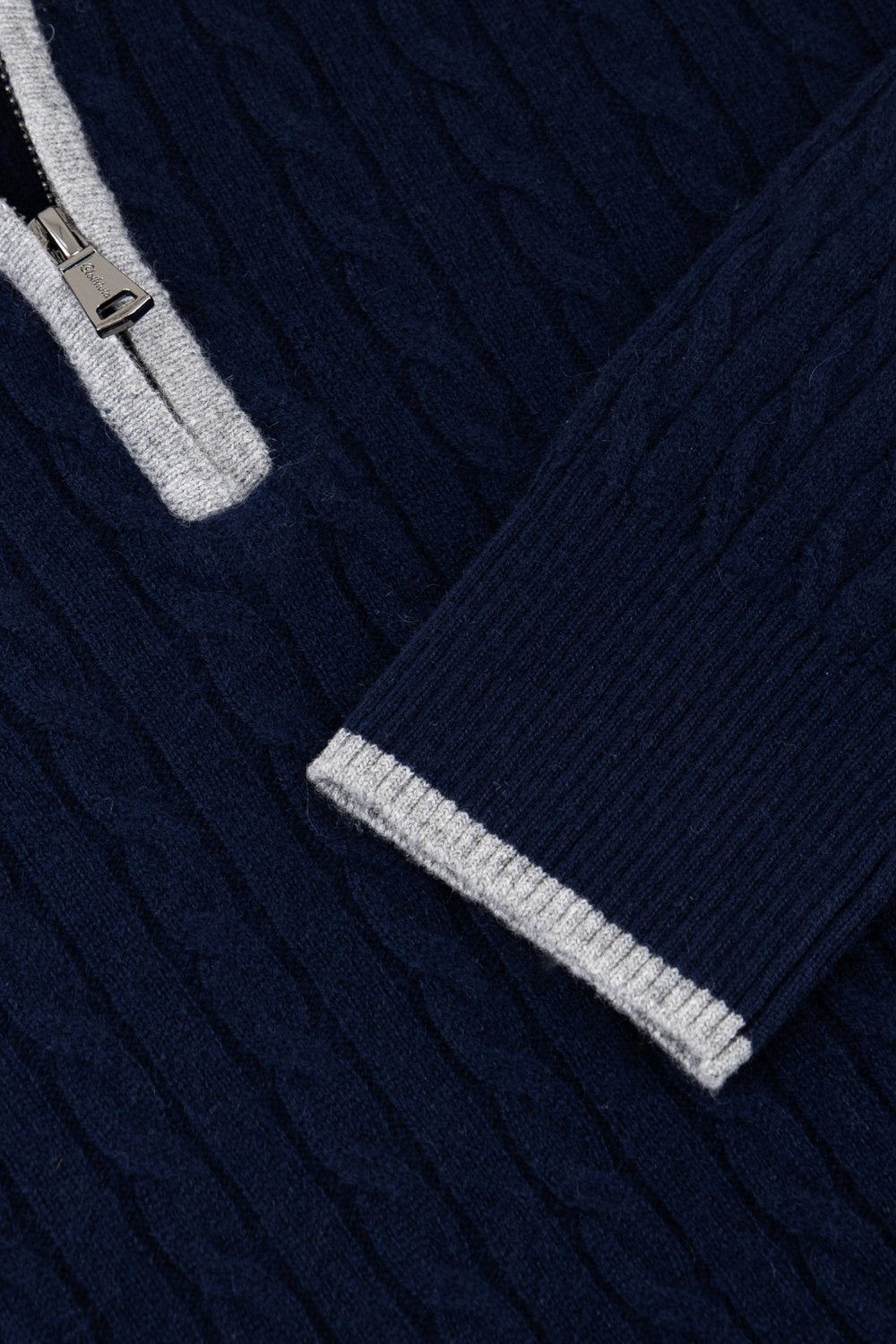 بلوفر كشمير بنص سحاب - كحلي مطفي