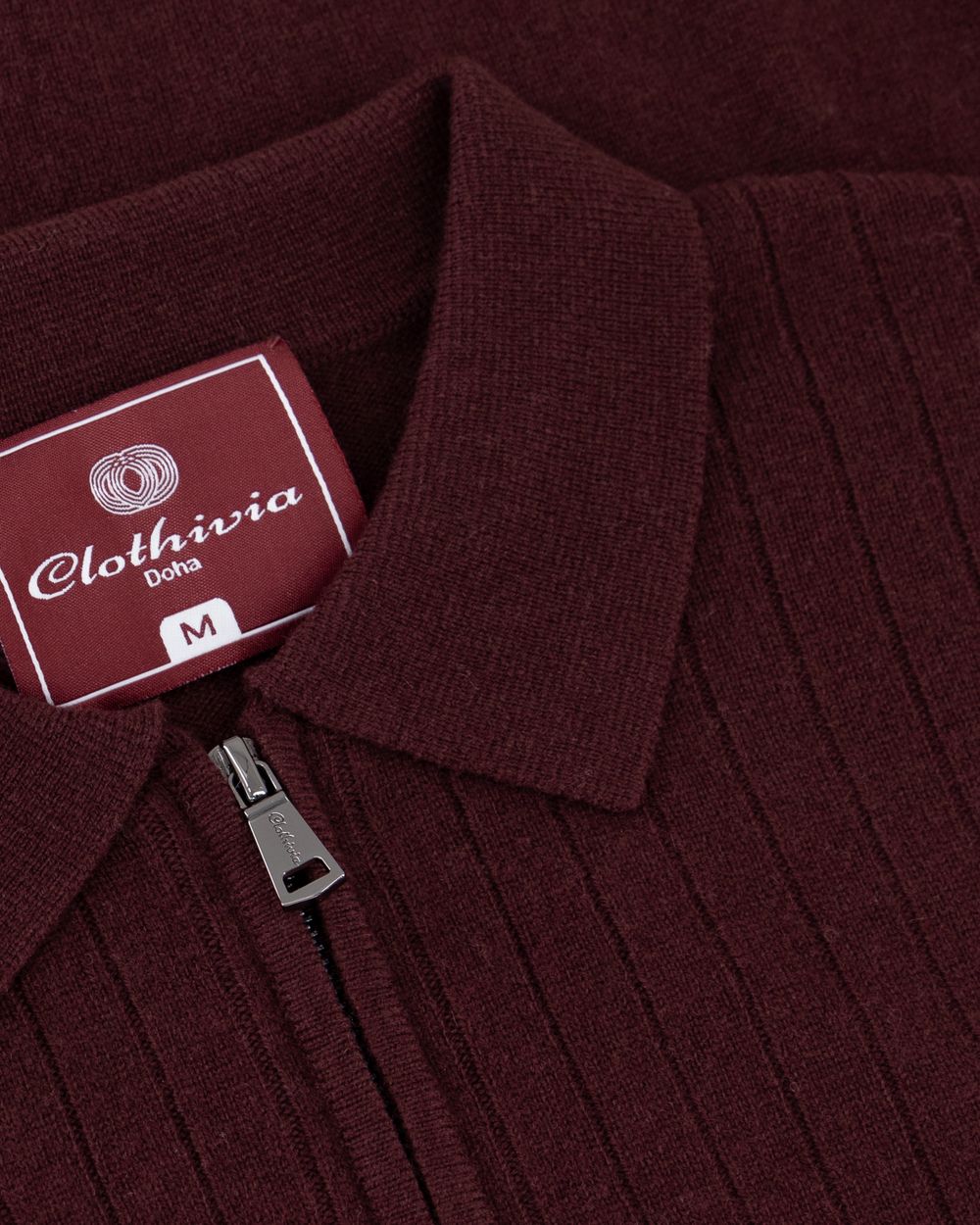 بلوفر صوف ميرينو بنص سحاب - بني كستنائي