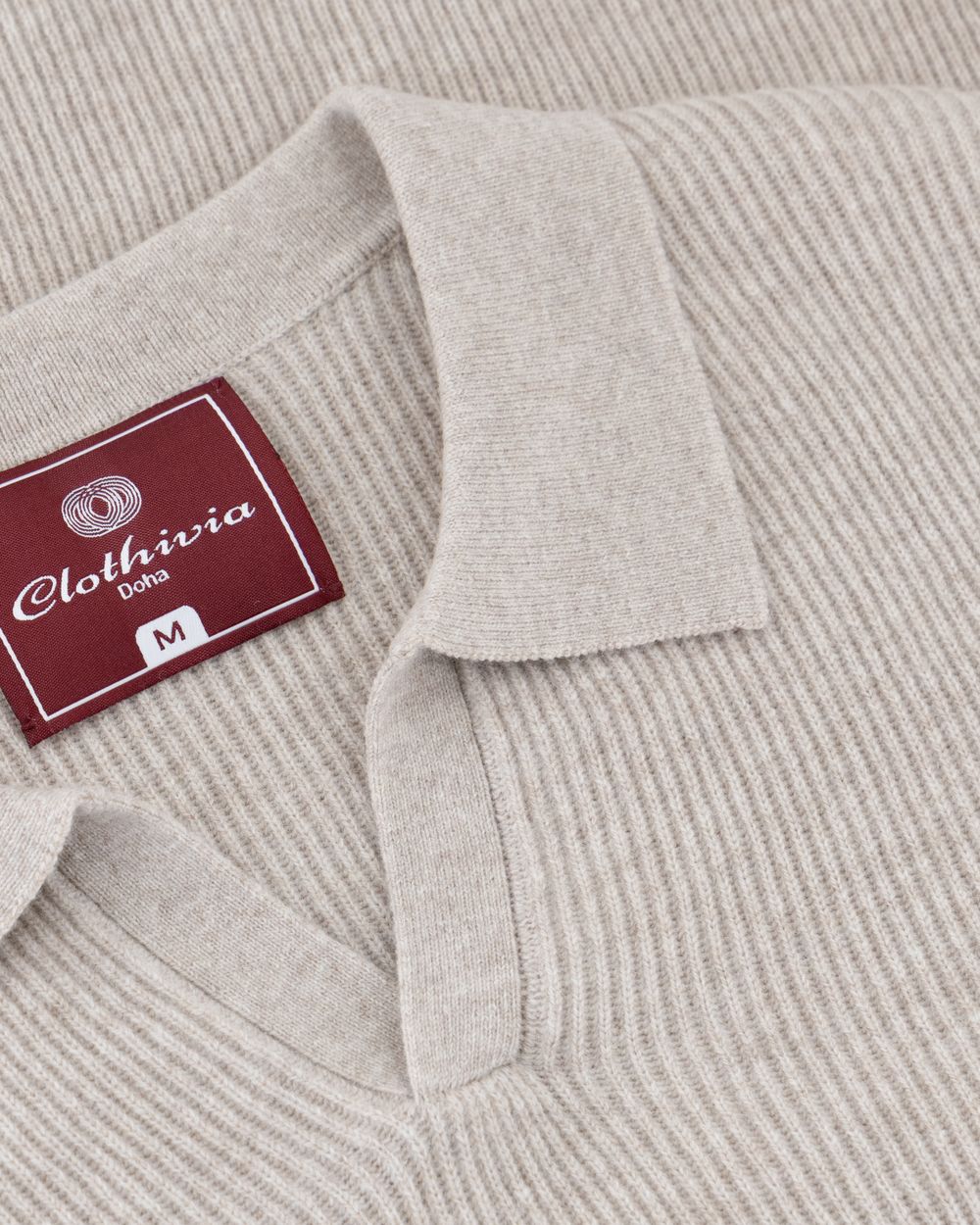 بلوفر صوف ميرينو اوبن كولر - بيج