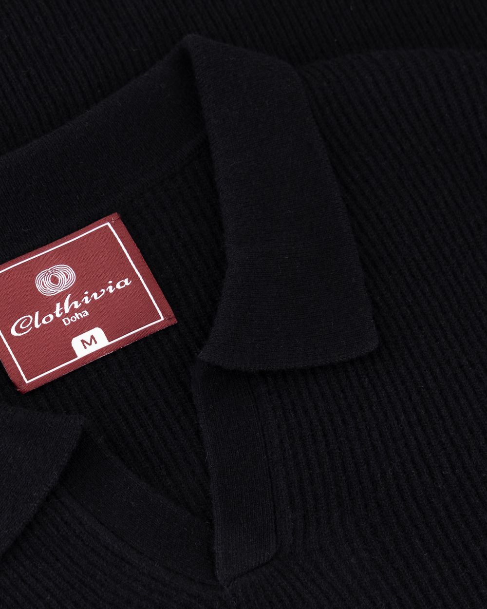 Open collar rib merino wool sweater gravity