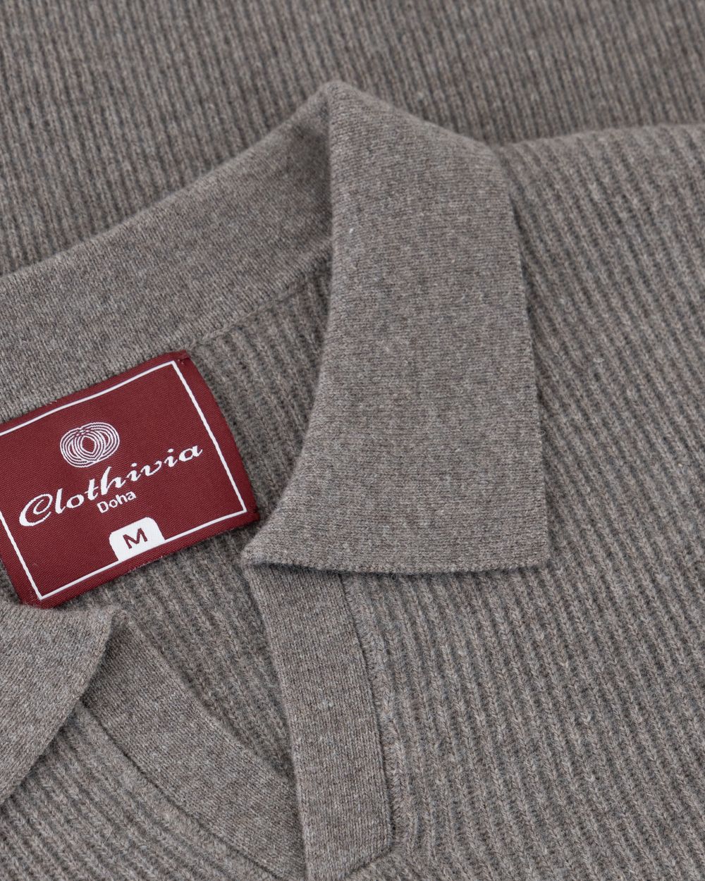 بلوفر صوف ميرينو اوبن كولر - رمادي فاتح