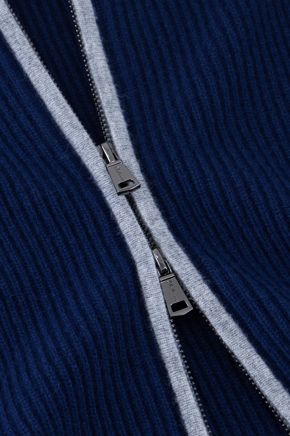 بلوفر صوف ميرينو بسحاب كامل - كحلي