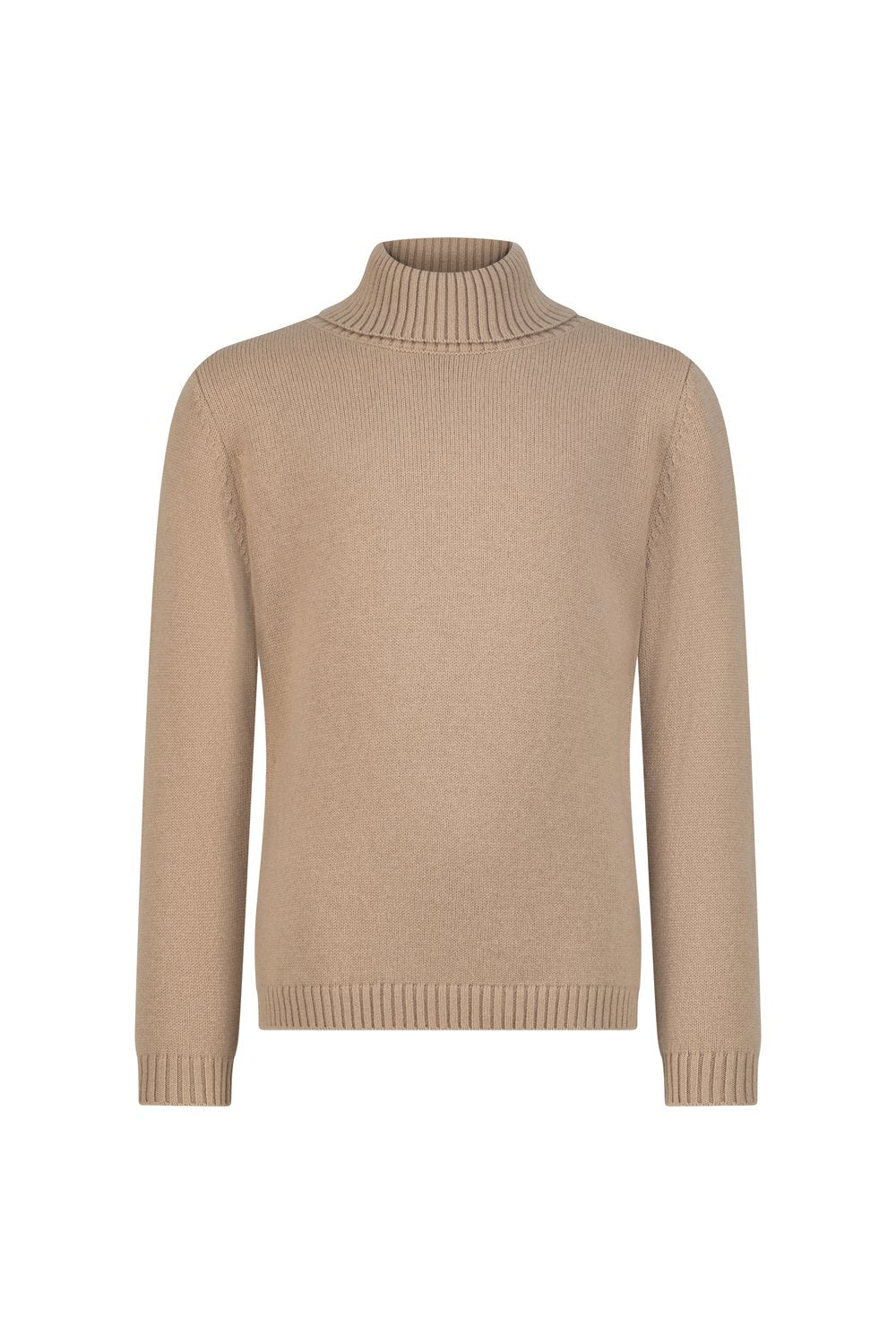 Kid's rib turtle neck merino wool sweater biscottio