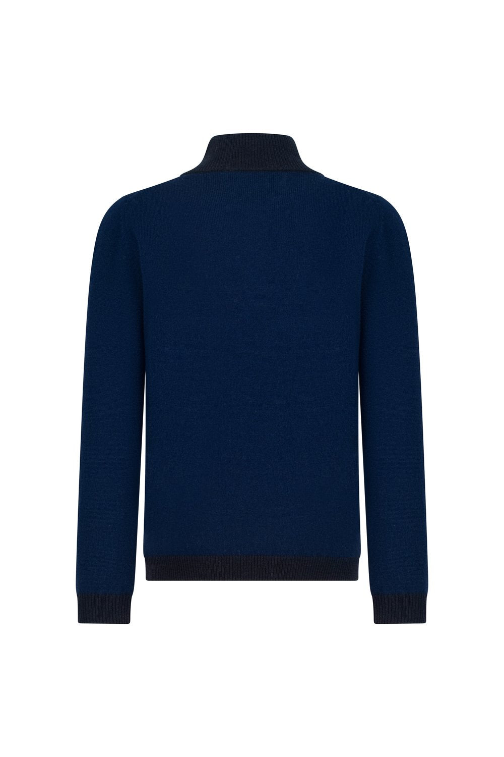 بلوفر أطفال صوف ميرينو بنص سحاب - كحلي