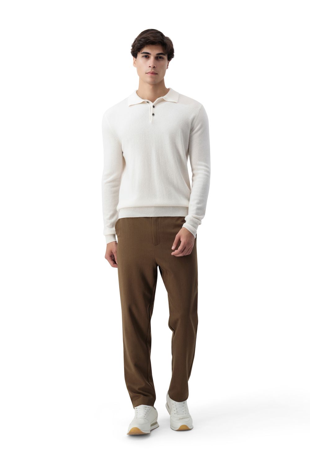 بلوفر بولو كشمير - كريمي