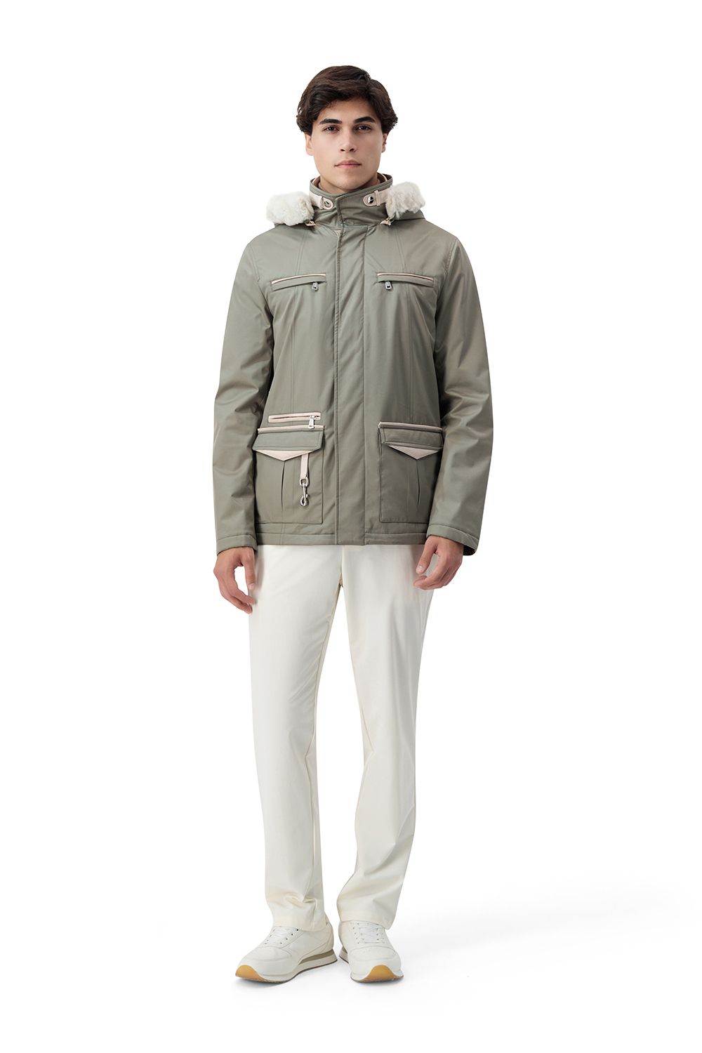 بنطلون نايلون ناعم - أبيض كريمي