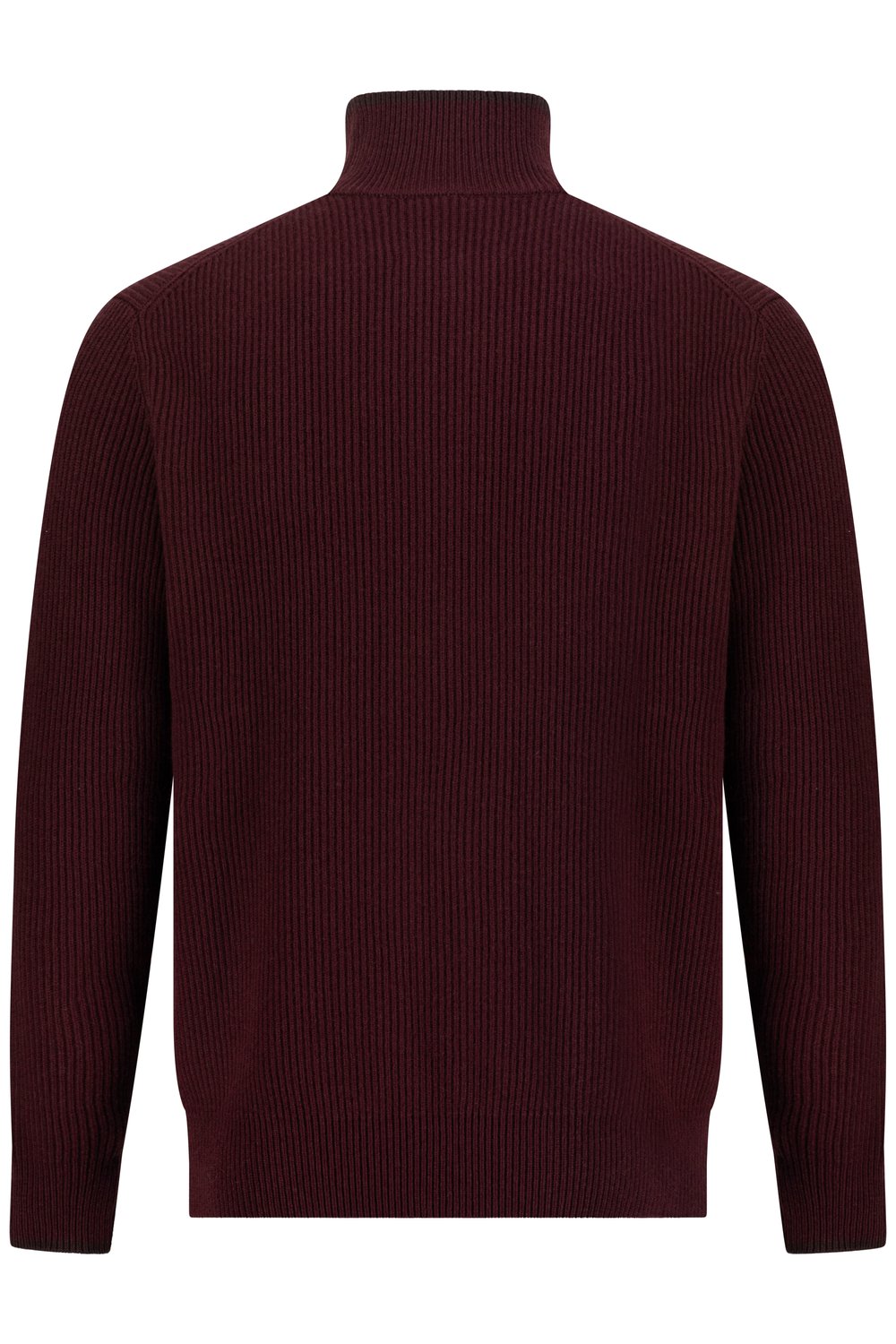 بلوفر صوف ميرينو بسحاب كامل - بني كستنائي