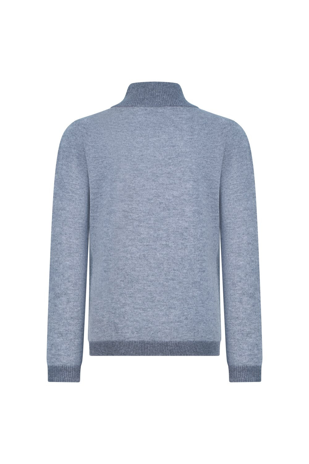 بلوفر أطفال صوف ميرينو بنص سحاب - رمادي دخاني