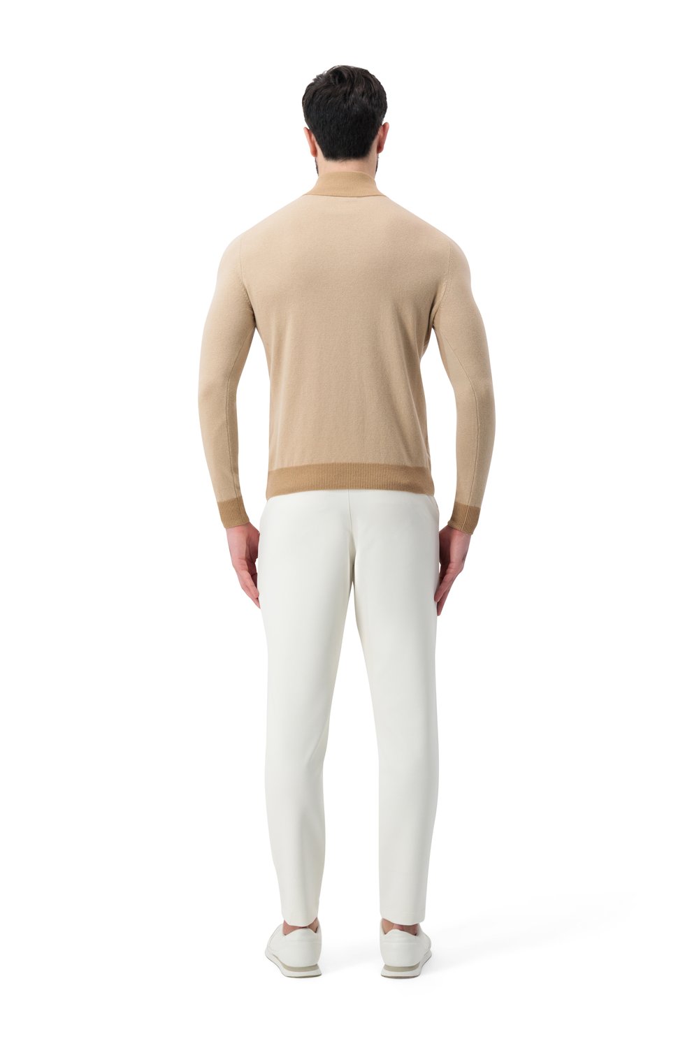 بلوفر صوف ميرينو بنص سحاب - بسكوتي