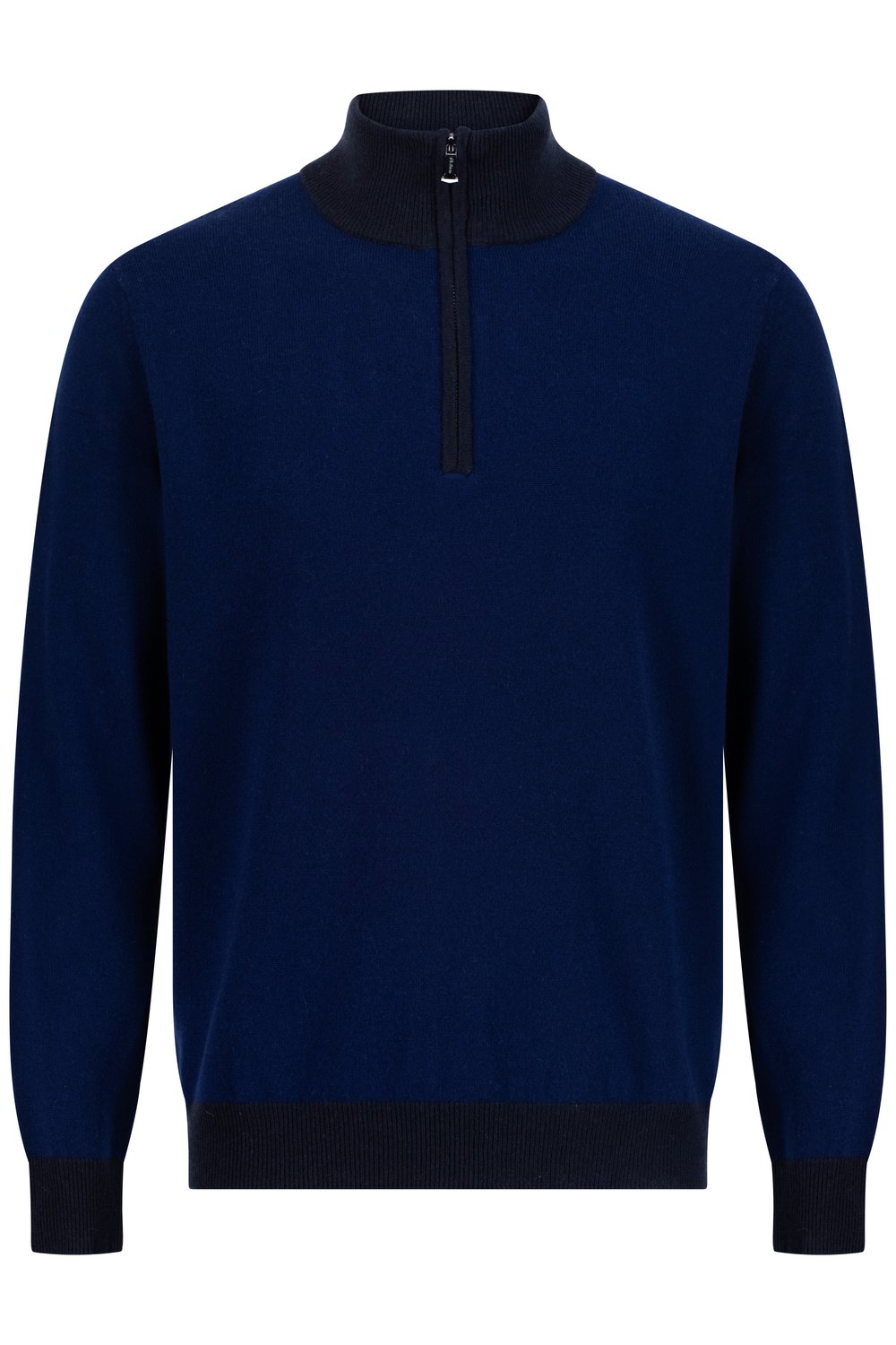 بلوفر صوف ميرينو بنص سحاب - كحلي