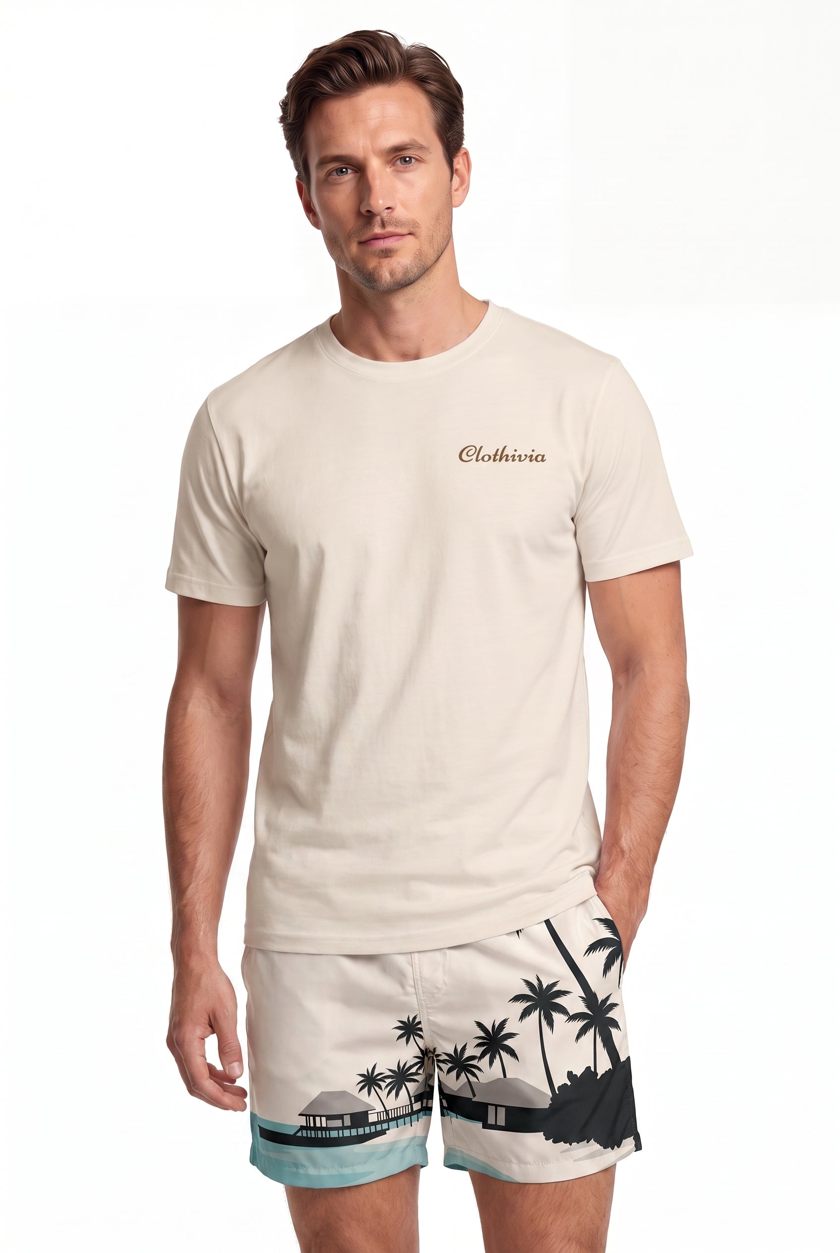 Swimming shorts-Palm Lagoon × T-shirt-Surf Society T-Shirt — Combo Look