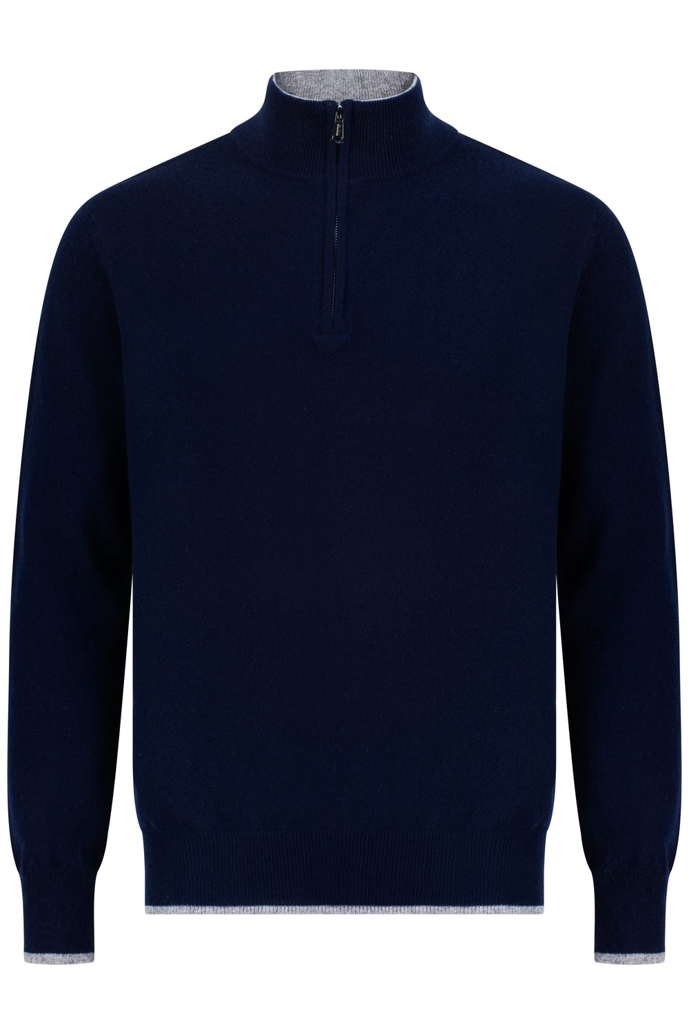 بلوفر كشمير بنص سحاب - كحلي مطفي