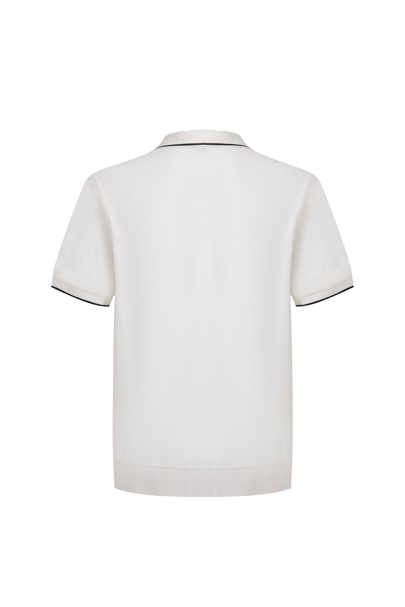 Chino Short-Brown × open collar -Ivory — Combo Look