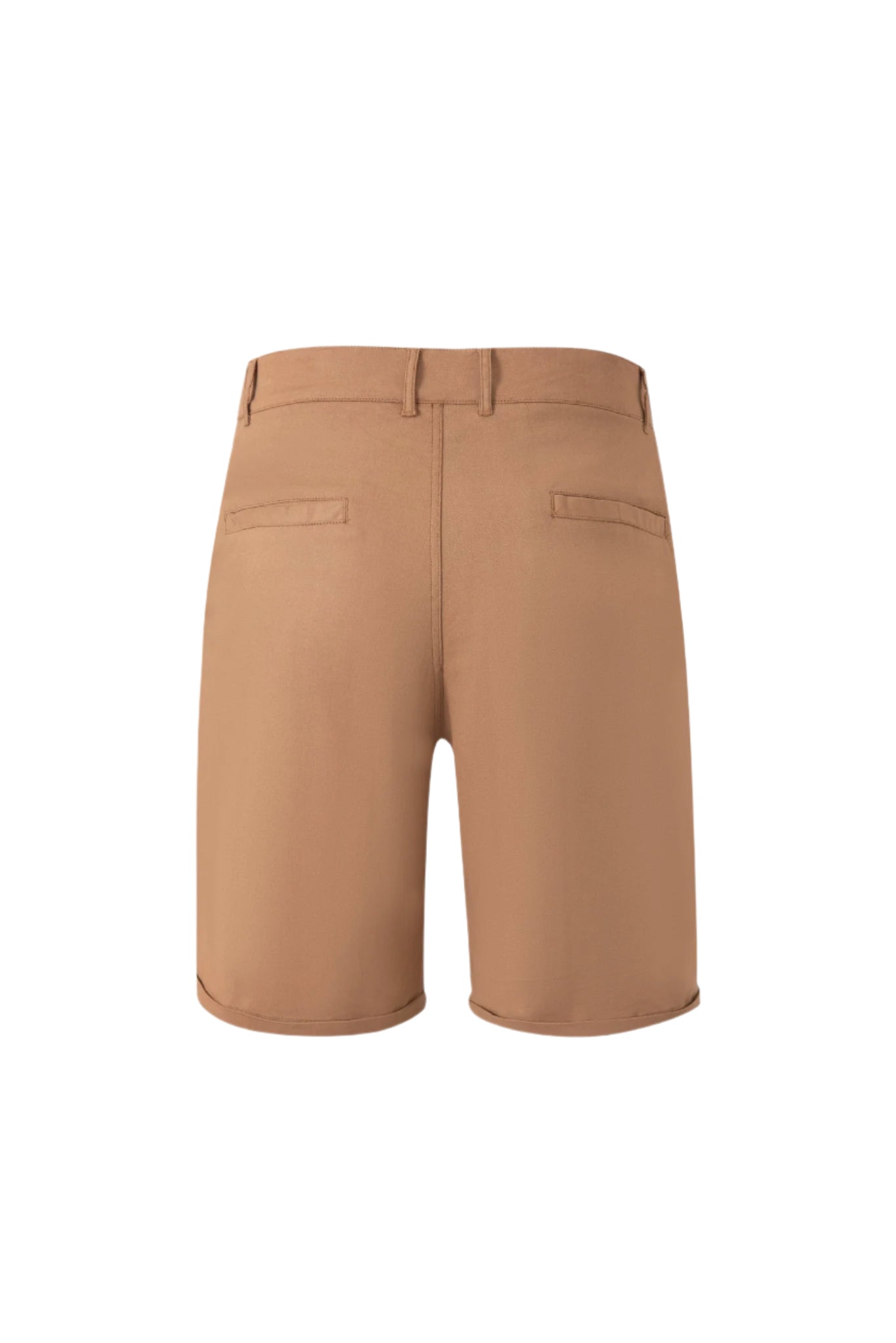 Chino Short-Brown × open collar -Ivory — Combo Look