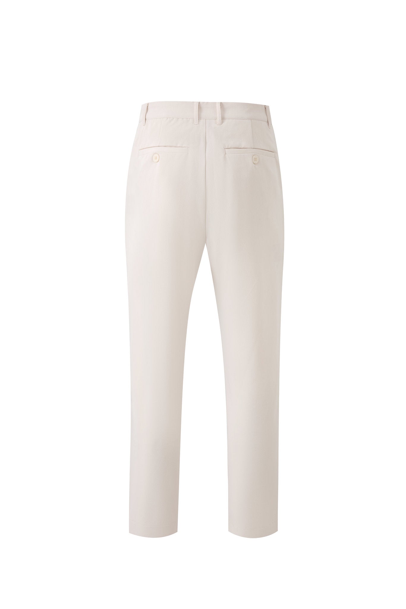 Tailored  trousers -Ivory × polo shirt -Beige — Combo Look