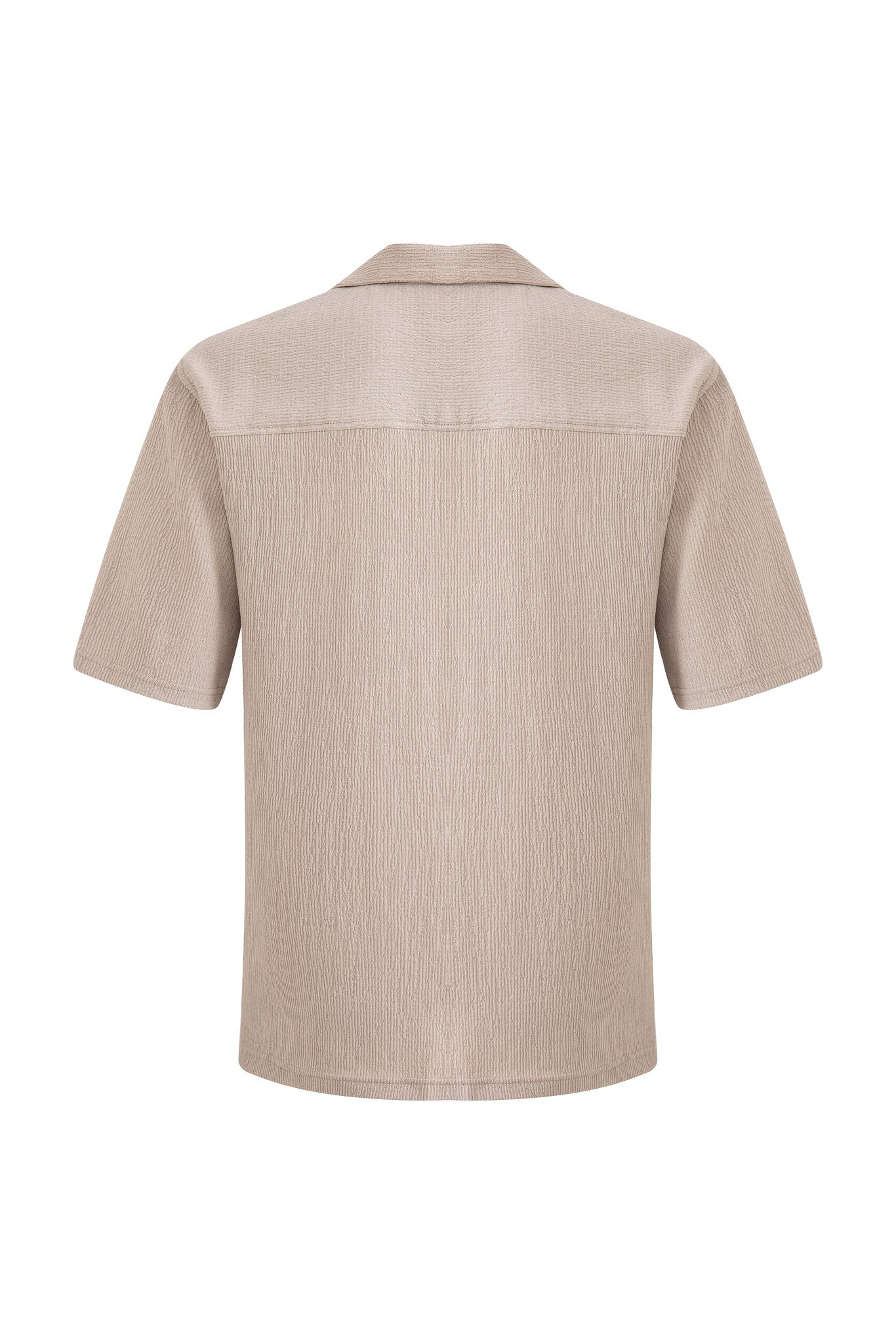Textured T-shirt-Biege × Chino Short-Light-Grey — Combo Look