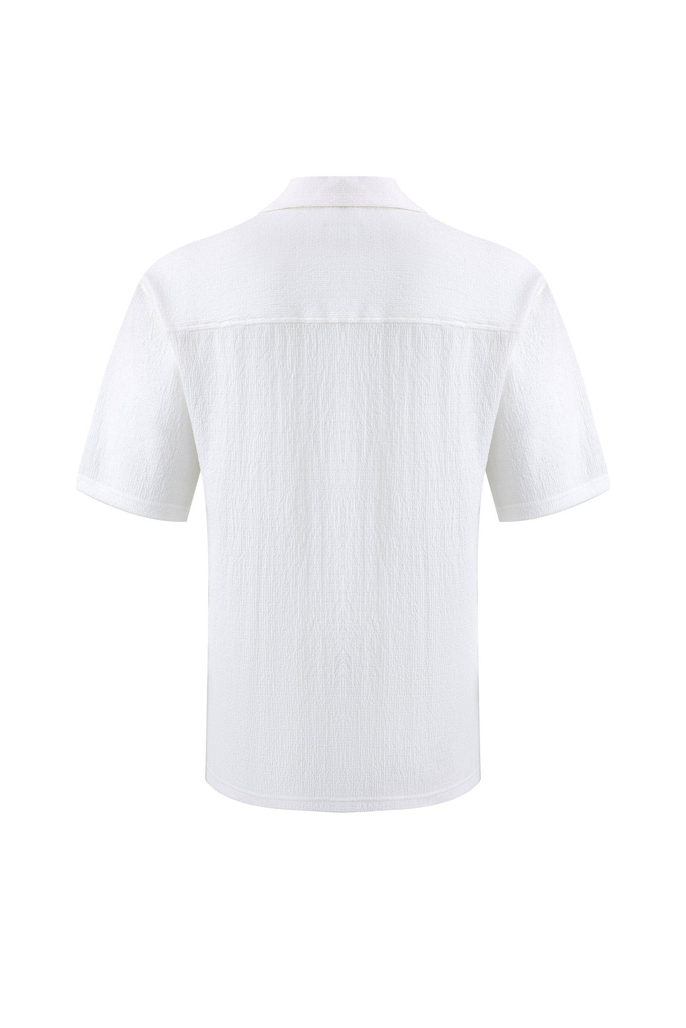 Textured T-shirt-White × Chino Short-Beige — Combo Look