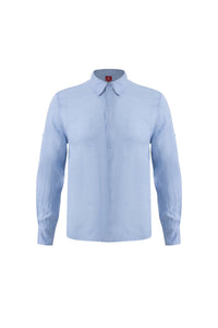 Linen Long Sleeves-Ocean-Blue