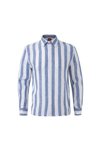 Linen Long Sleeves / stripe-Blue/White