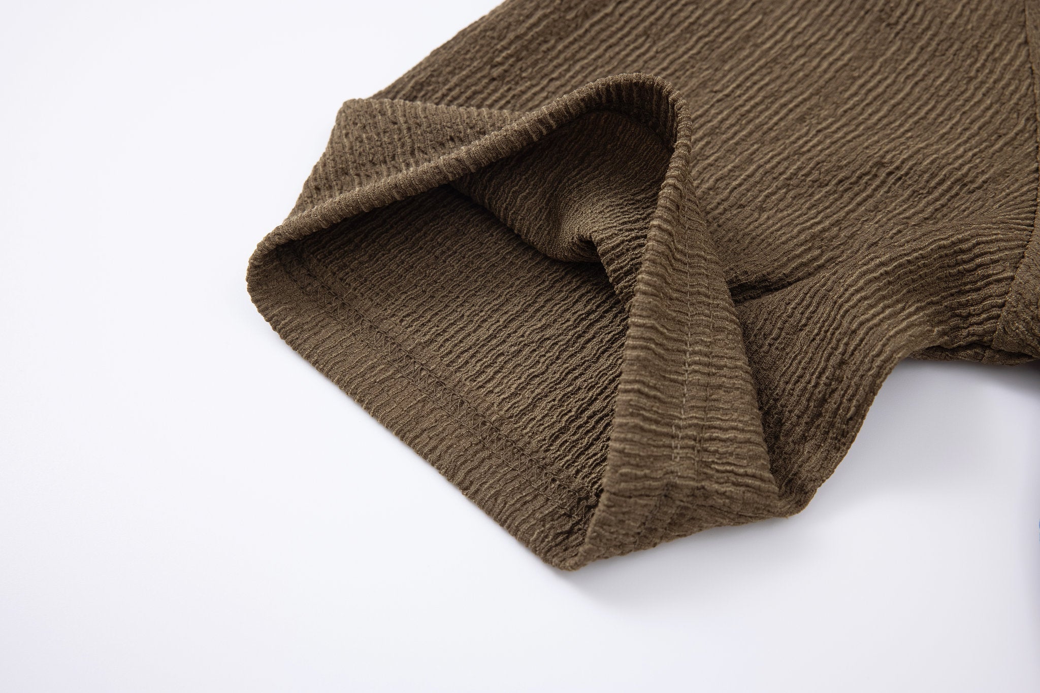 Textured T-shirt-Olive × Chino Short-Beige — Combo Look