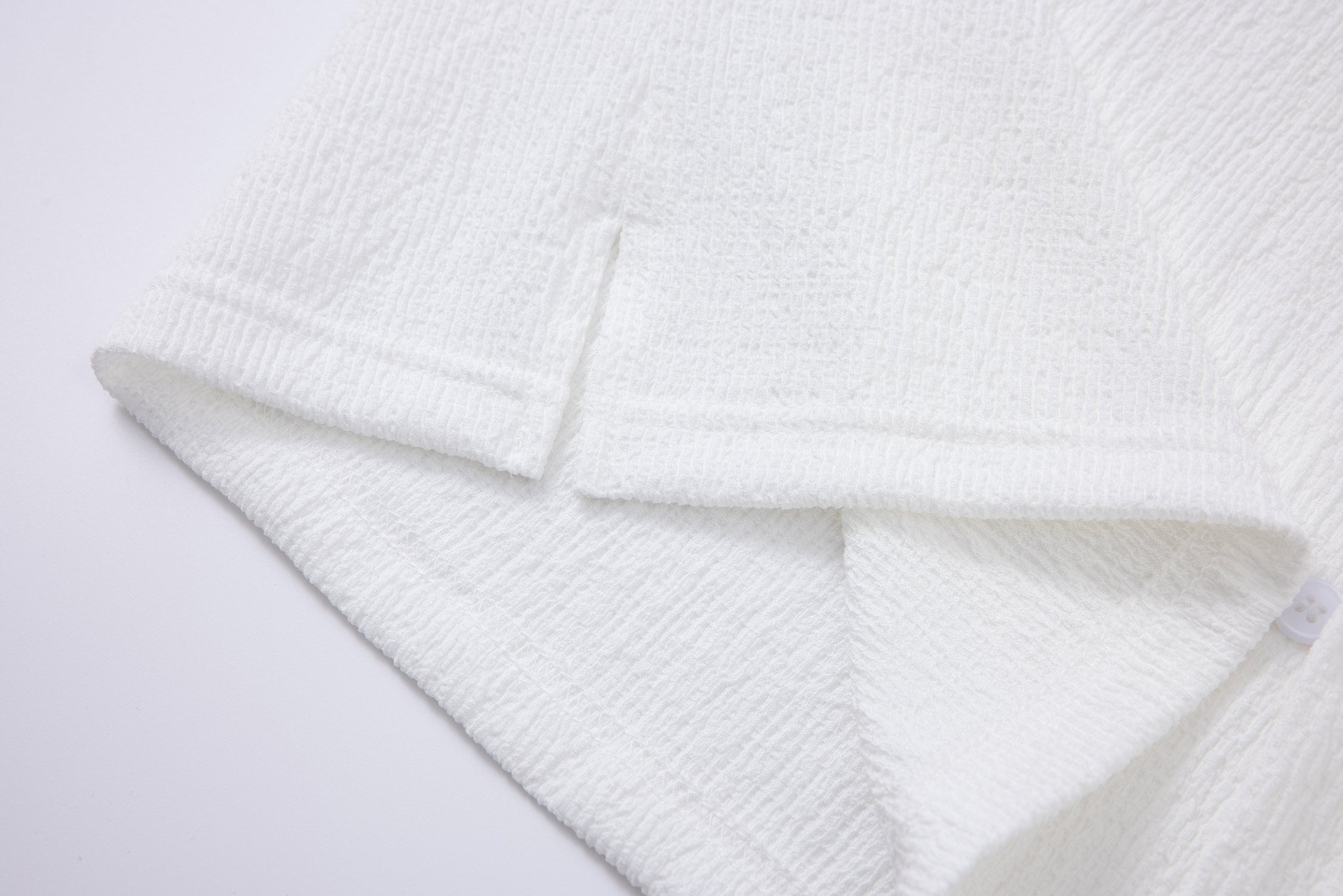 Textured T-shirt-White × Chino Short-Beige — Combo Look
