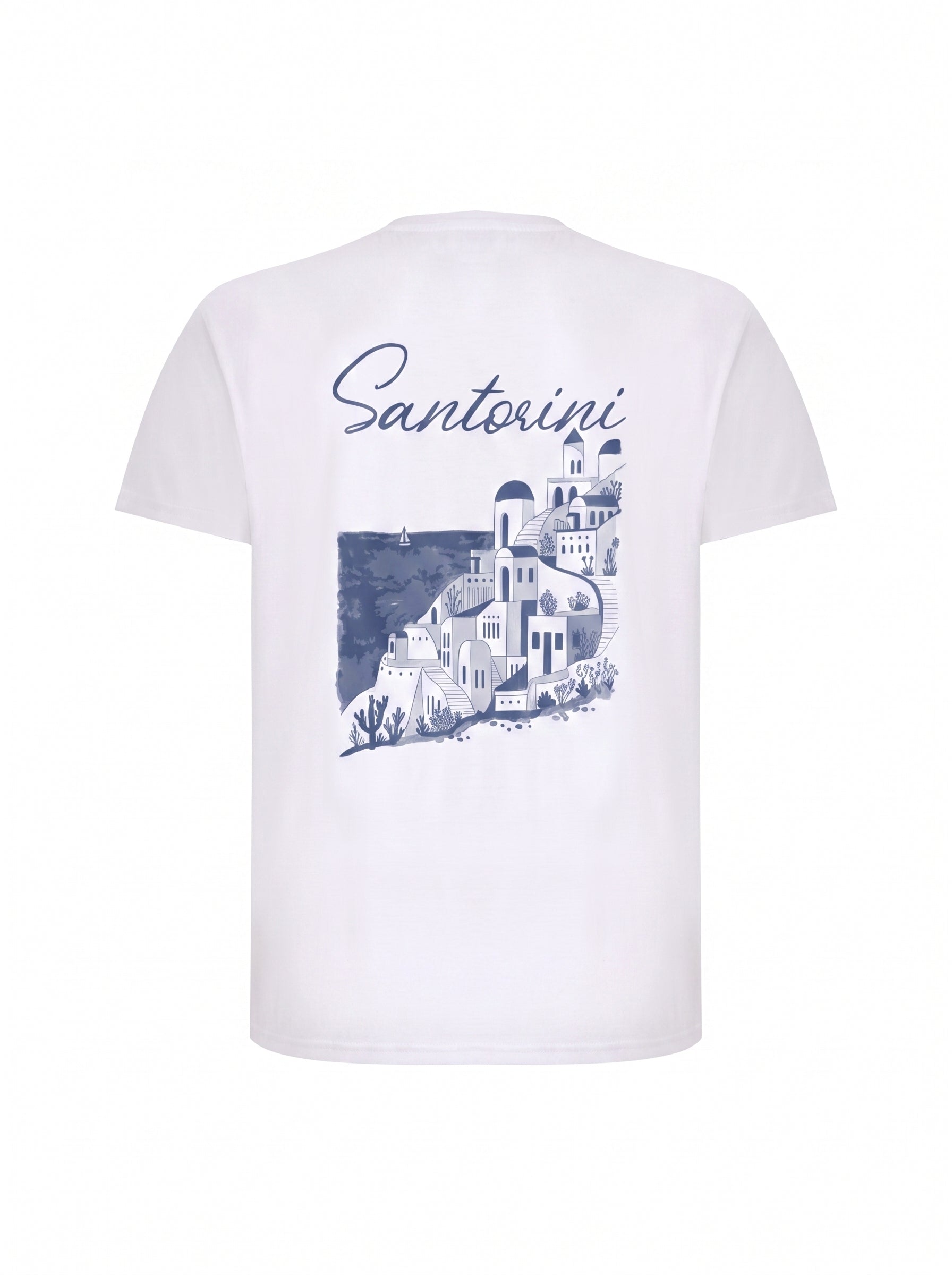 T-shirt-Santorini Summer T-Shirt × Swimming shorts-Stingray — Combo Look