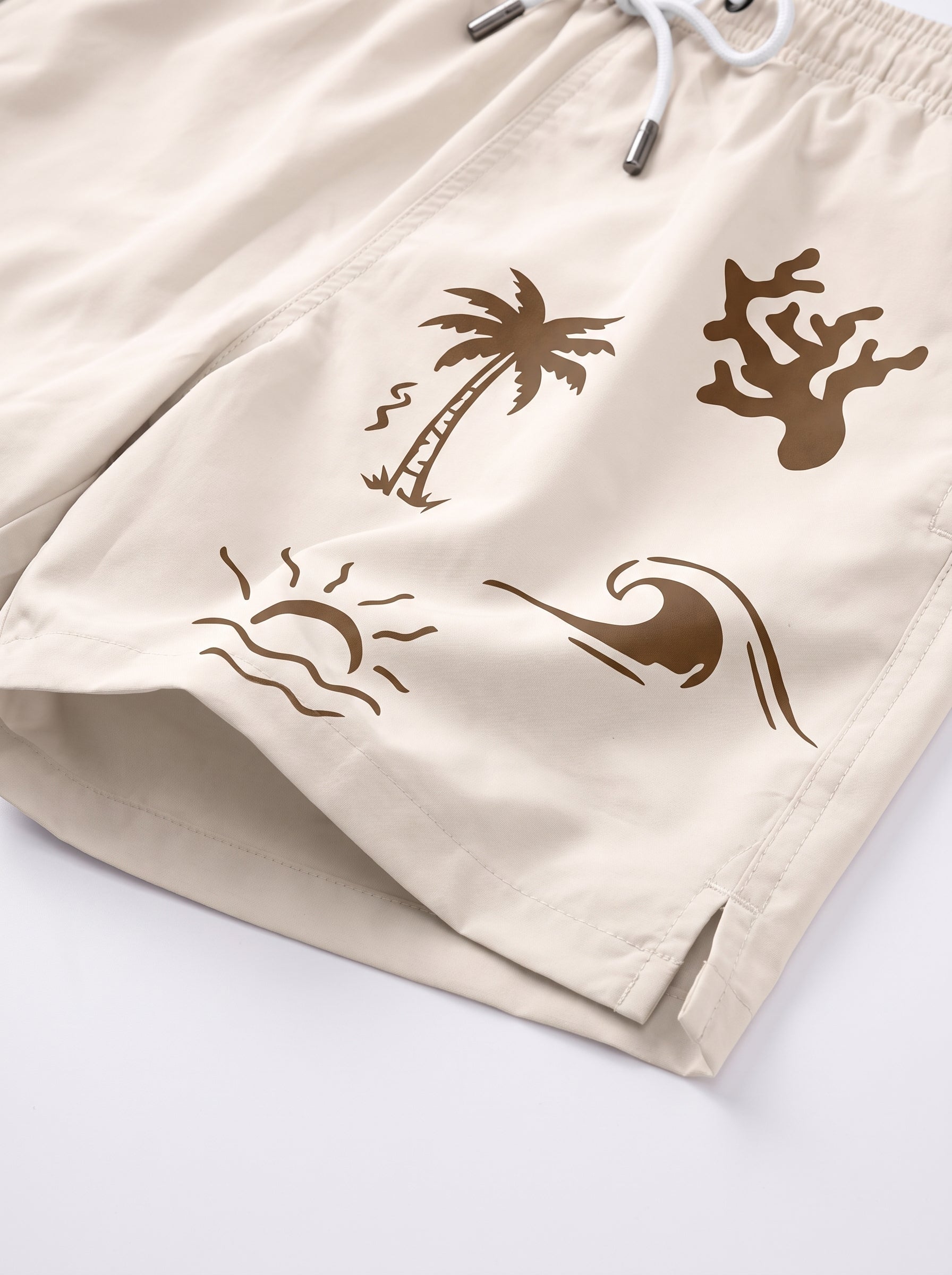 T-shirt-Iconic Signature T-Shirt × Swimming shorts-Driftwood — Combo Look