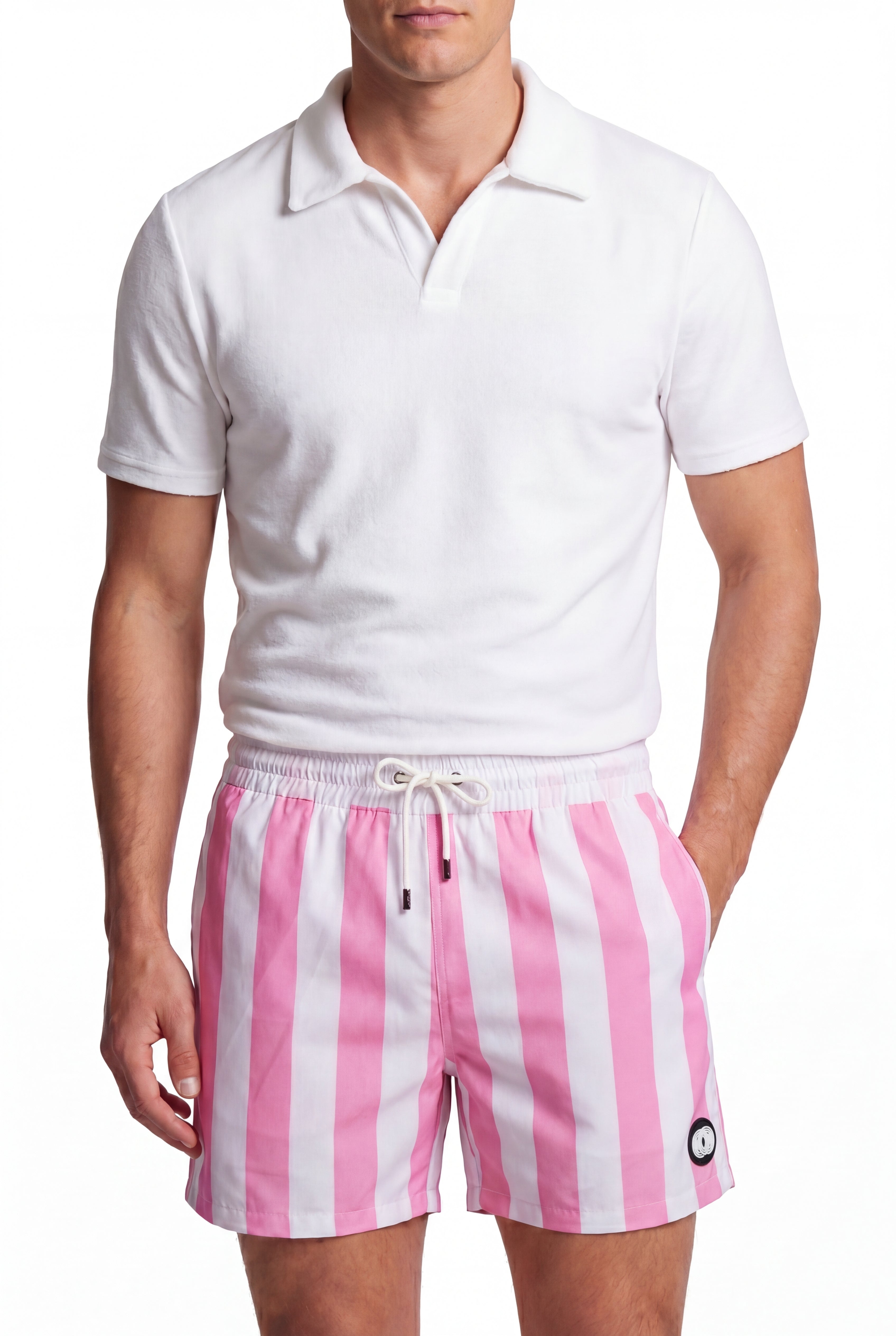 Swimming shorts-Stripe-Pink
